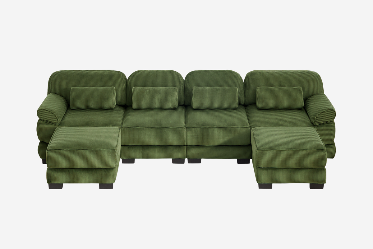 MASON 132" 4-Seater Sofa with 2 Ottomans