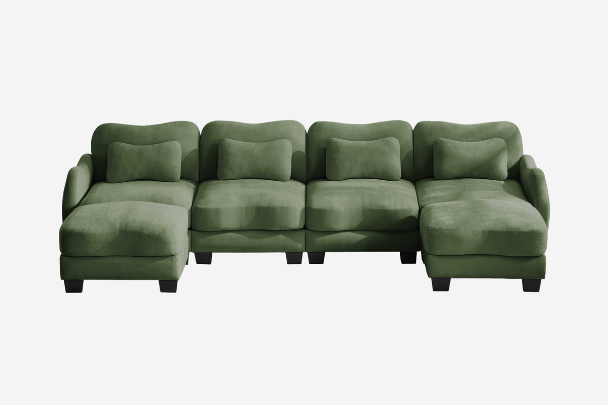 WAVE 131" 4-Seater Sofa With 2 Ottomans