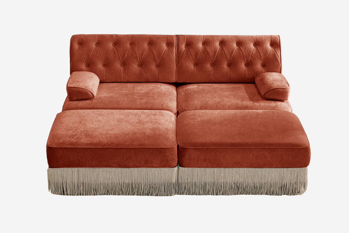 ELIZA 76" Loveseat Sofa With 2 Ottomans