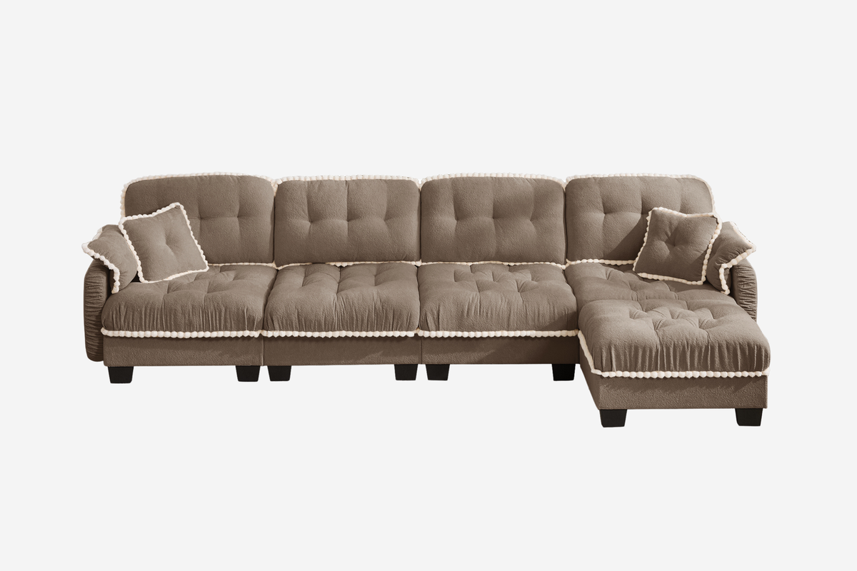 SANDRA 131" 4-Seater Sofa With 1 Ottoman