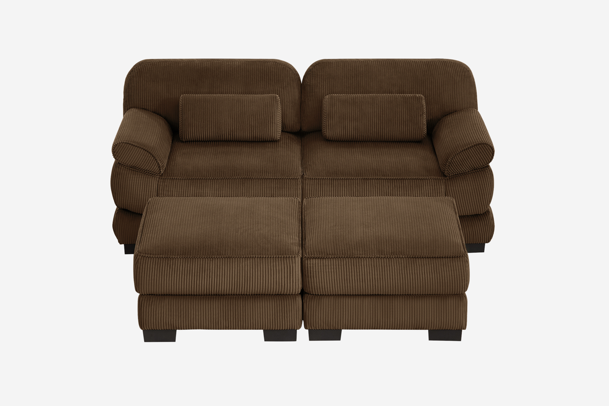 MASON 76" Loveseat with 2 Ottomans