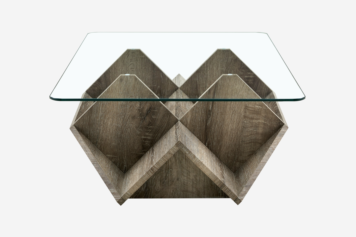 LORVIN 43" Tempered Glass Coffee Table