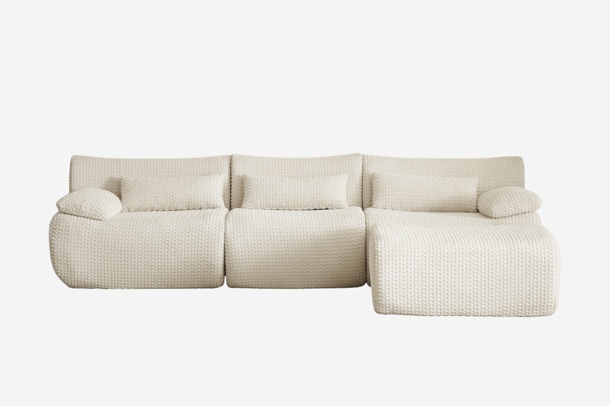 FLOVEX 110" 3-Seater Sofa with 1 Ottoman