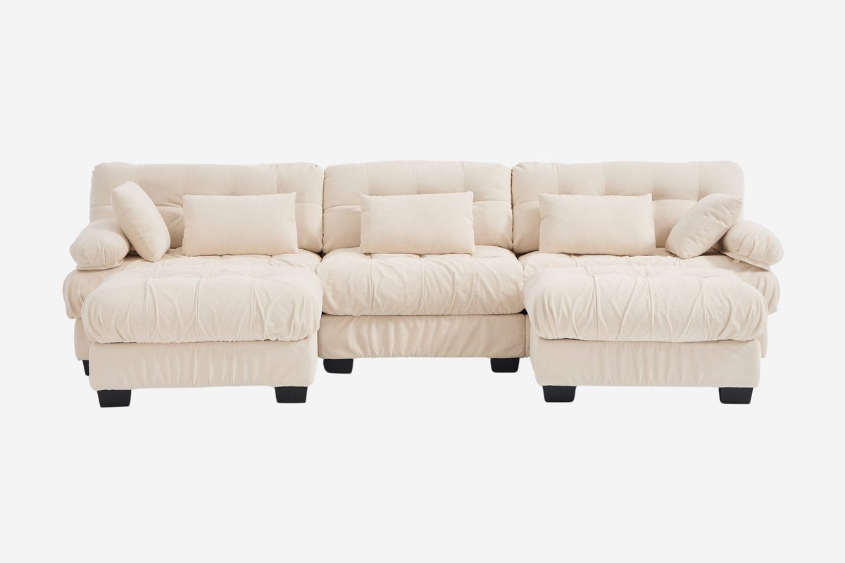 FELZARO 123" 3-Seater Sofa with 2 Ottomans