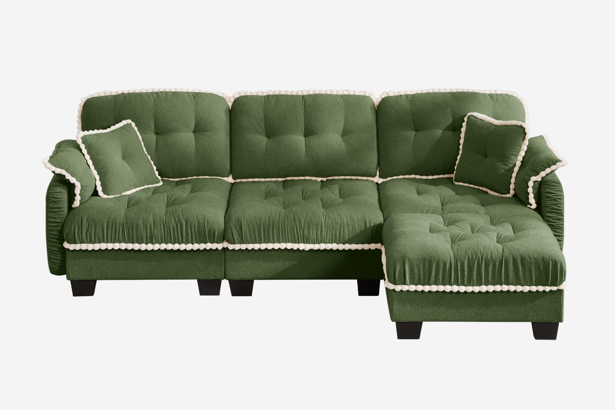SANDRA 100" 3-Seater Sofa With 1 Ottoman