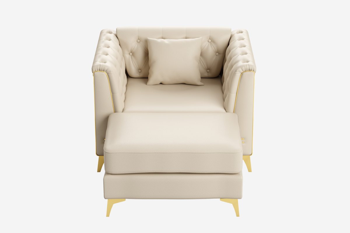 FALVINO Chesterfield 40" Single Armchair with 1 Ottoman