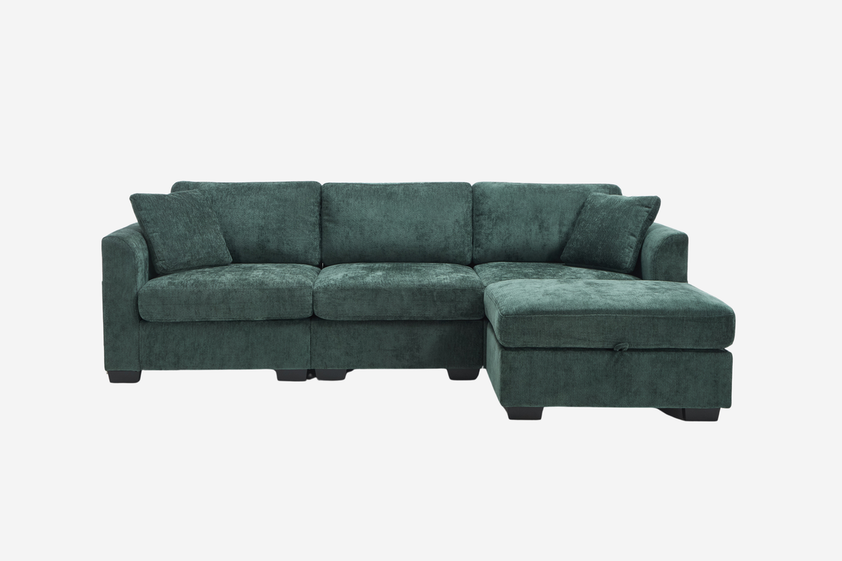 NARLO 97" 3-Seater Sofa with 1 Storage Ottoman