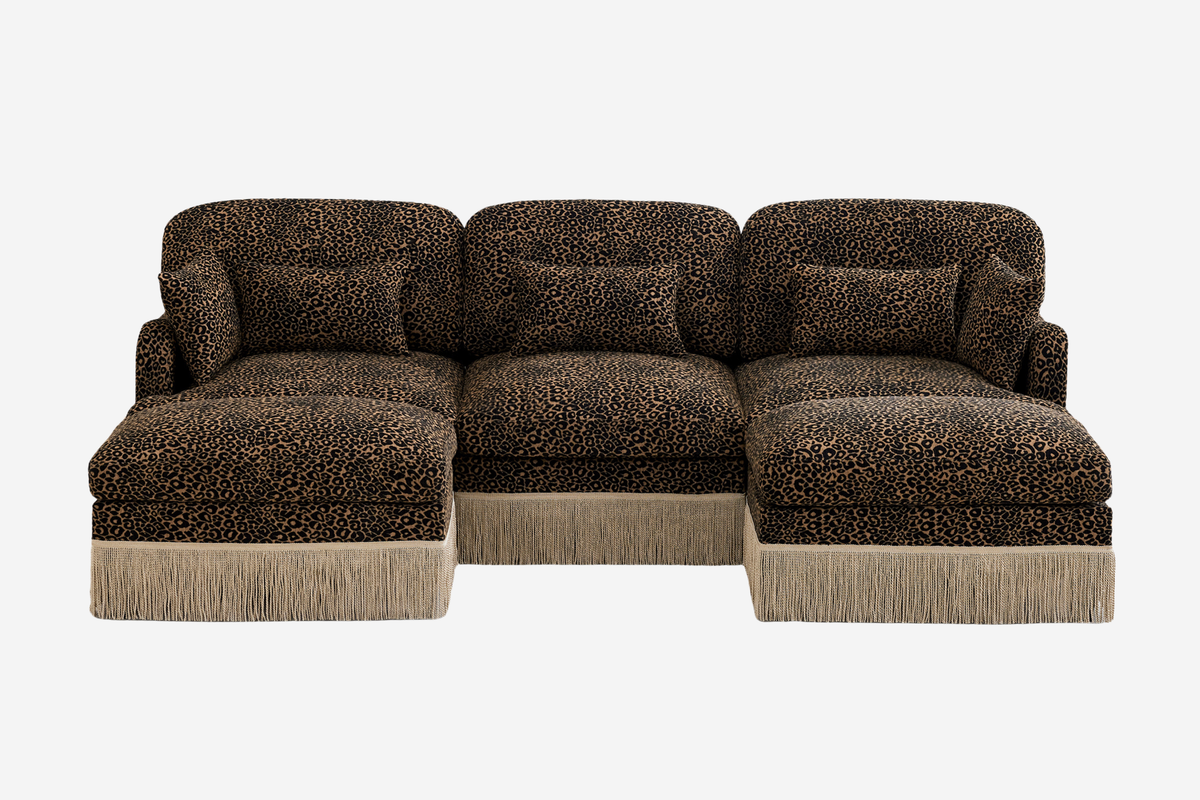 ORLAVO 100" 3-Seater Sofa With 2 Ottomans