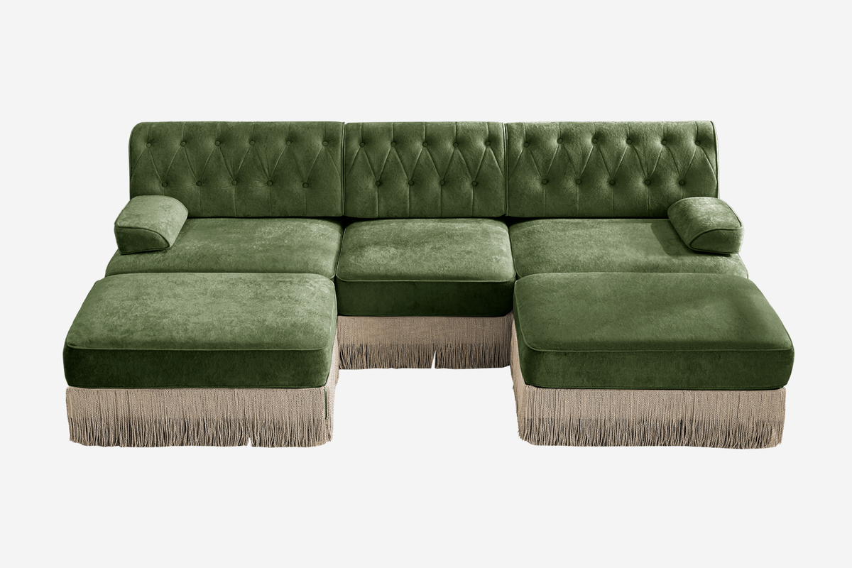 ELIZA 106" 3-Seater Sofa With 2 Ottomans
