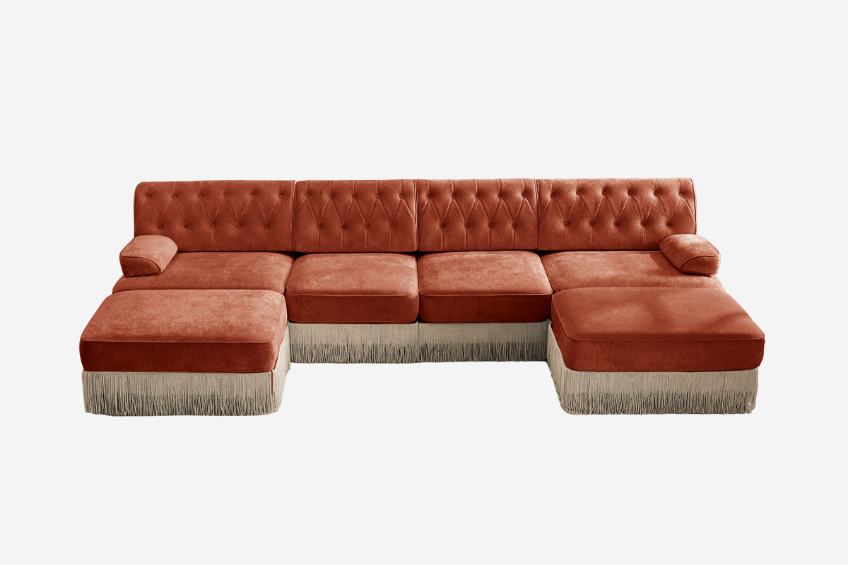 ELIZA 135" 4-Seater Sofa With 2 Ottomans