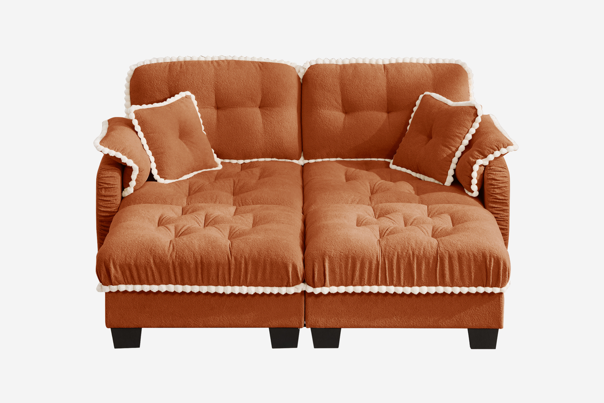 SANDRA 70" Loveseat With 2 Ottomans