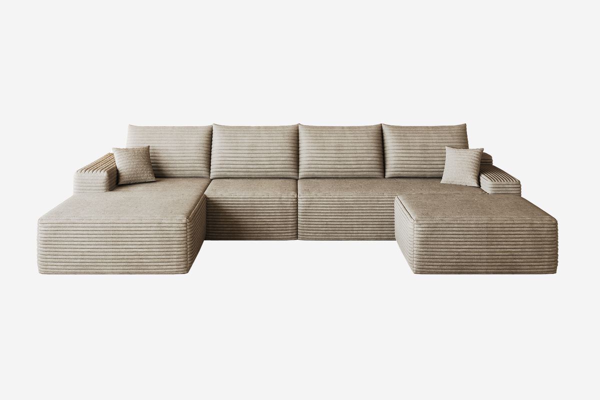 ORVITEX 135" Left Chaise Sofa with 1 Ottoman