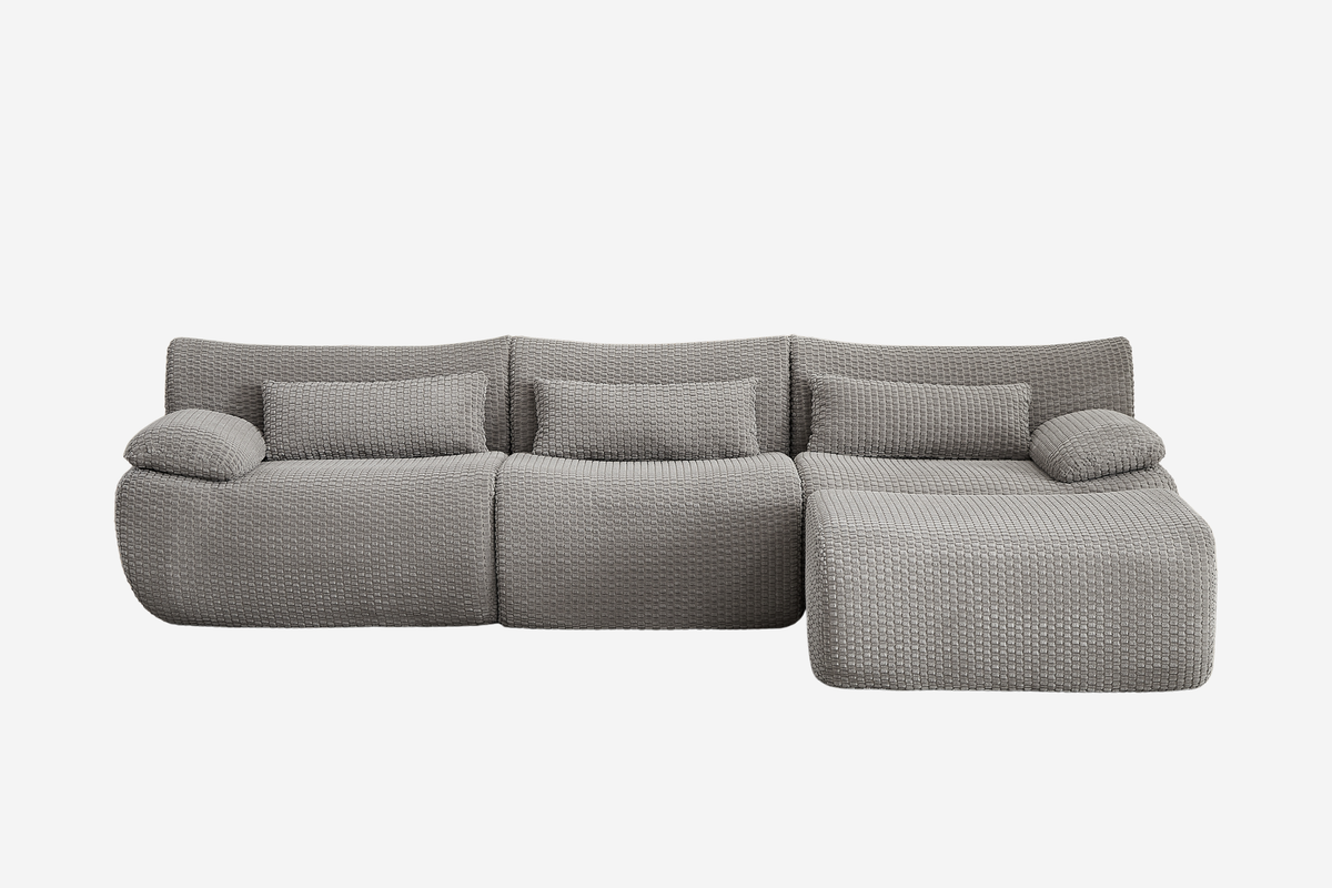 FLOVEX 110" 3-Seater Sofa with 1 Ottoman
