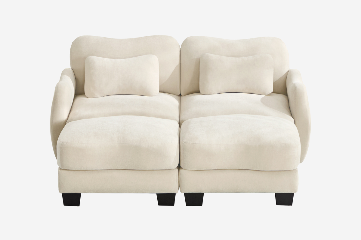 WAVE 81" Loveseat Sofa With 2 Ottomans