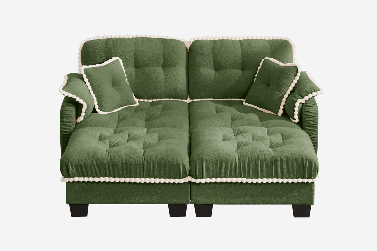 SANDRA 70" Loveseat With 2 Ottomans