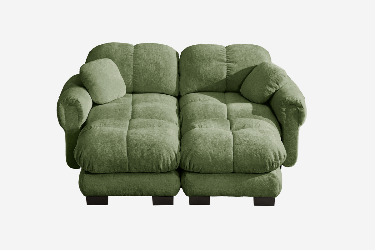 PRINCE 76" Loveseat With 2 Ottomans