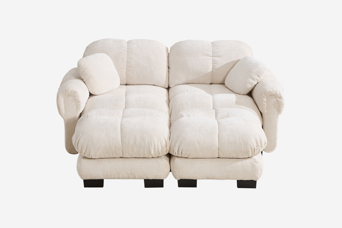 PRINCE 76" Loveseat With 2 Ottomans
