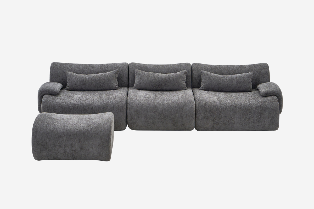 RAVION 118" 3-Seater Sofa With 1 Ottoman