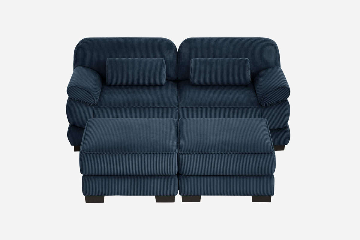 MASON 76" Loveseat with 2 Ottomans