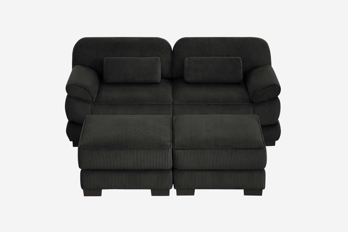 MASON 76" Loveseat with 2 Ottomans