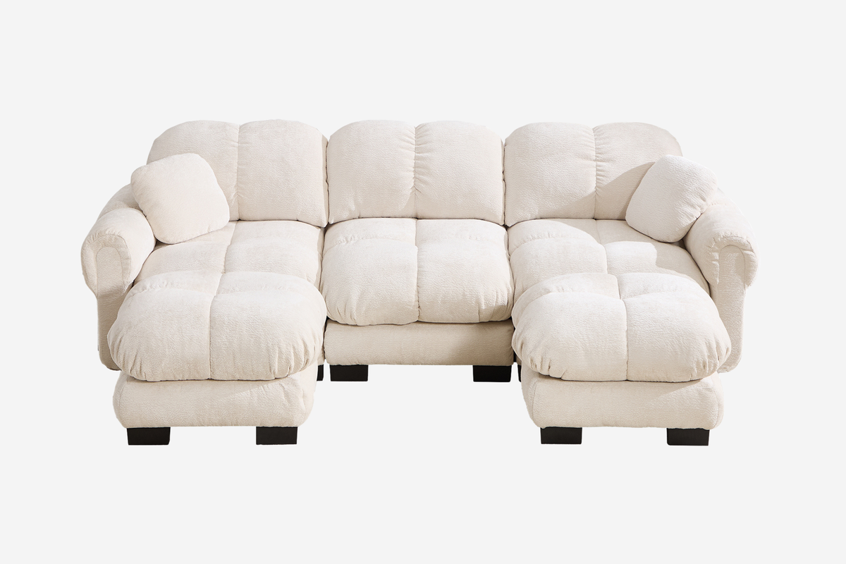 PRINCE 103" 3-Seater Sofa With 2 Ottomans