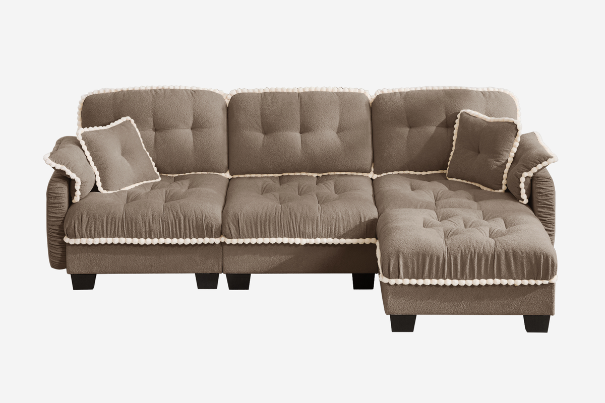SANDRA 100" 3-Seater Sofa With 1 Ottoman