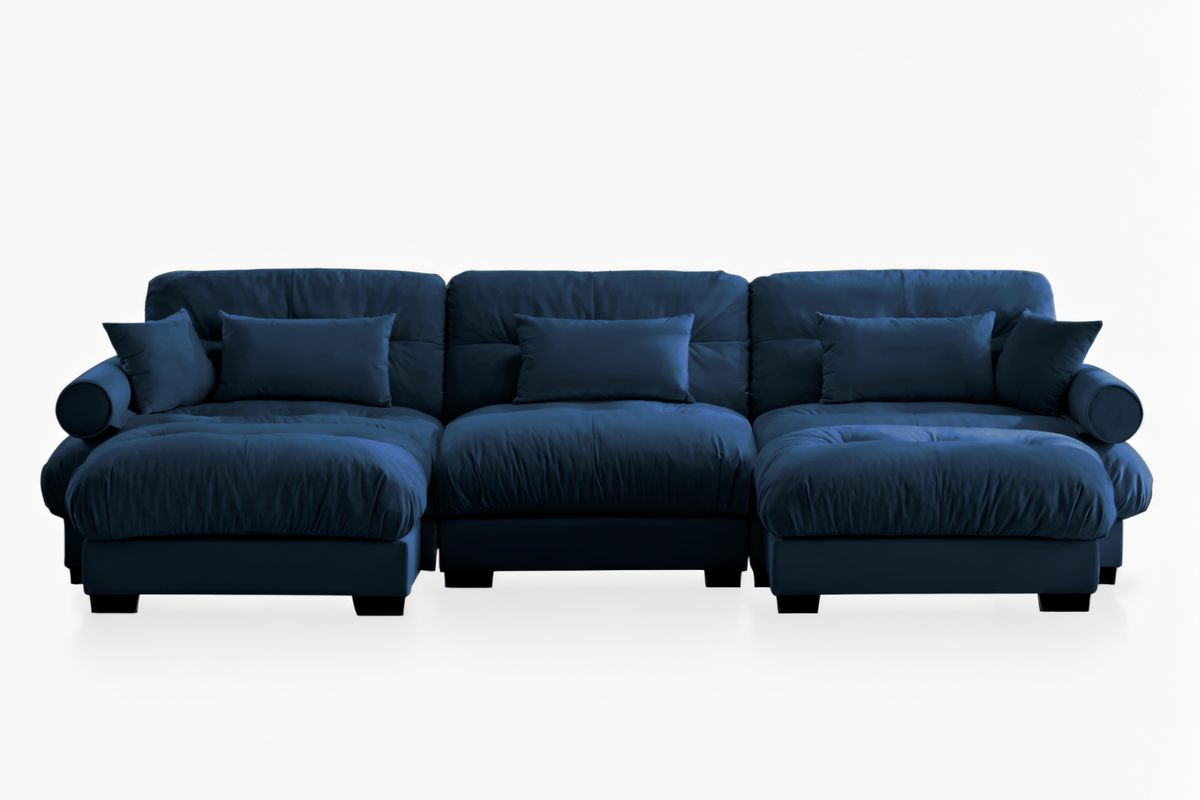CLOUDIES 134&quot; 3 Seater Sofa with 2 Ottomans
