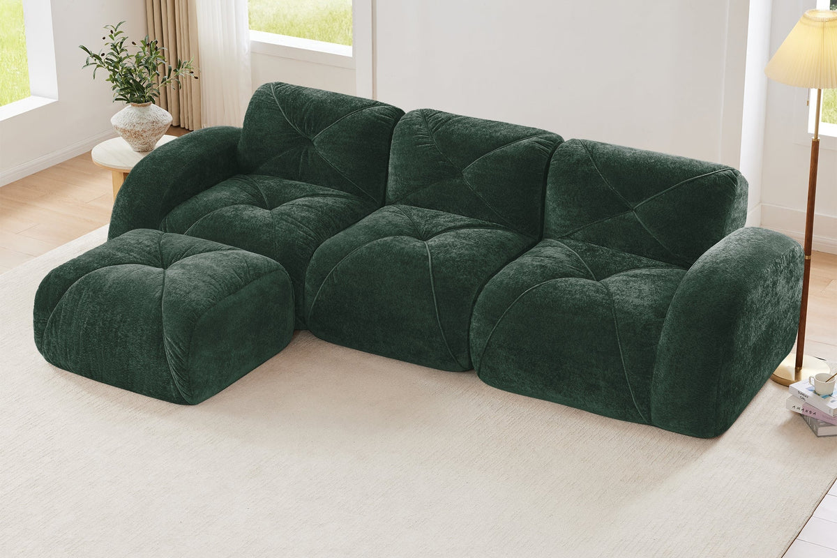 MYLO 110" 3-Seater Sofa with 1 Ottoman
