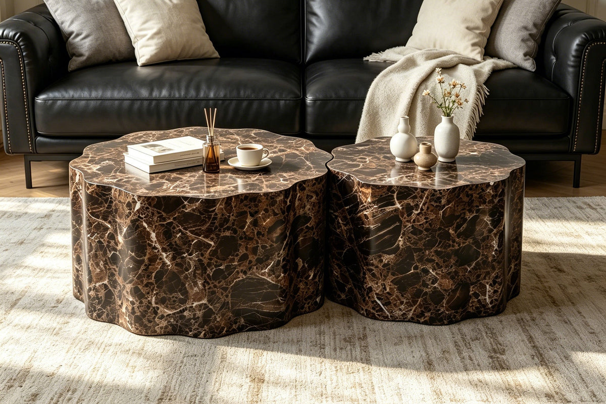 AURZEN 26" Round Nesting Coffee Table