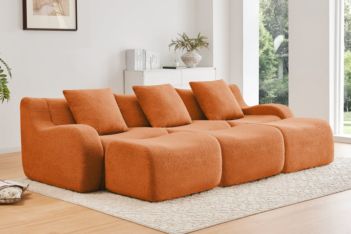 ROMA 115.3" 3-Seater Sofa with 3 Ottomans