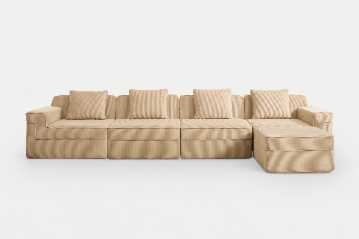 MARTHA 153" 4-Seater Sofa with 1 Ottoman
