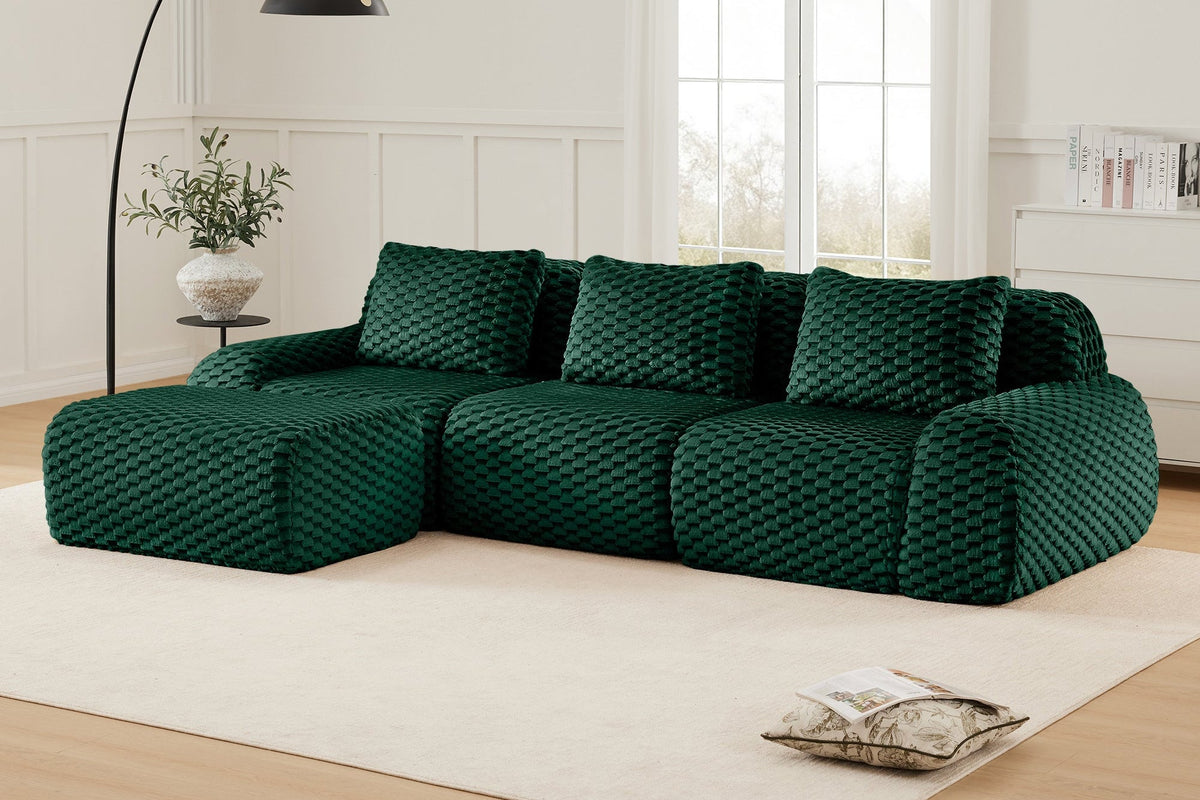 LAURENT 114" 3-Seater Sofa with 1 Ottoman