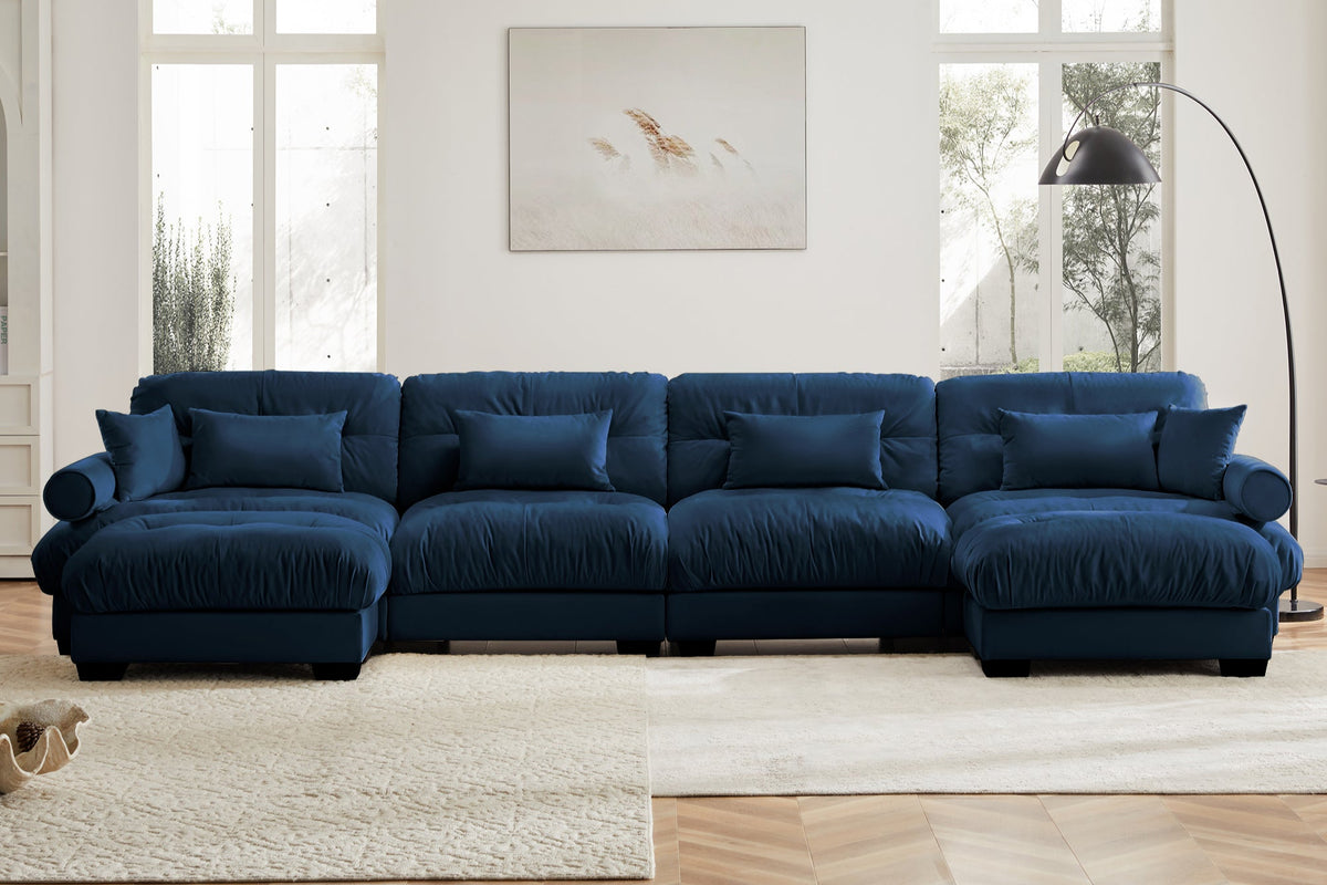 CLOUDIES 173&quot; 4 Seater Sofa with 2 Ottomans