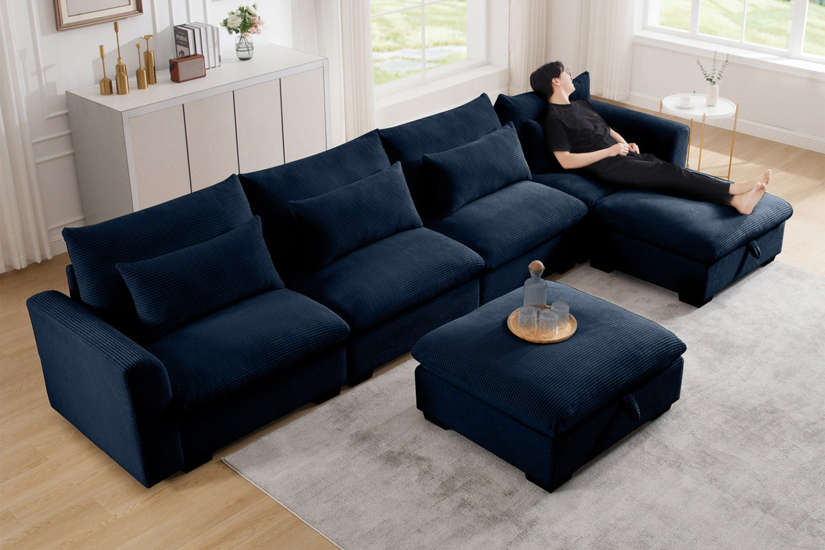 HARMONY 157&quot; 4-Seater Sofa with 2 Ottomans