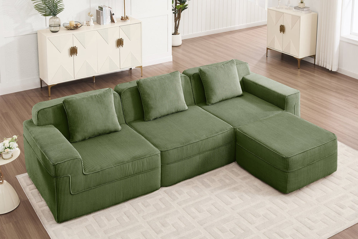 MARTHA 117" 3-Seater Sofa with 1 Ottoman