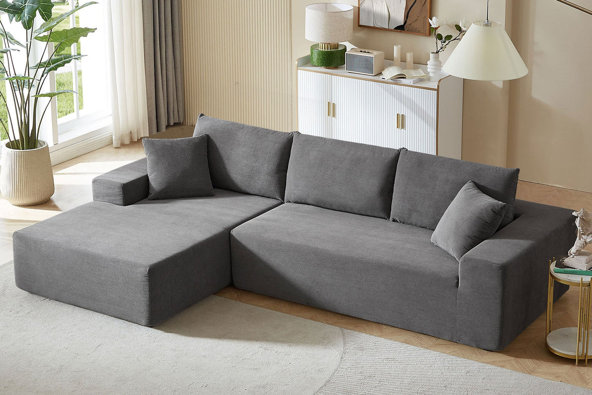 NOUVA 110&quot; Low Profile Corduroy Sectional