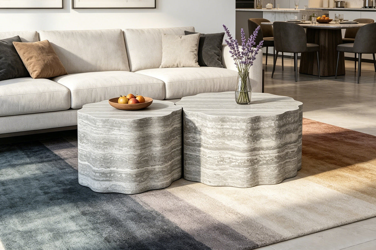 AURZEN 26" Round Nesting Coffee Table
