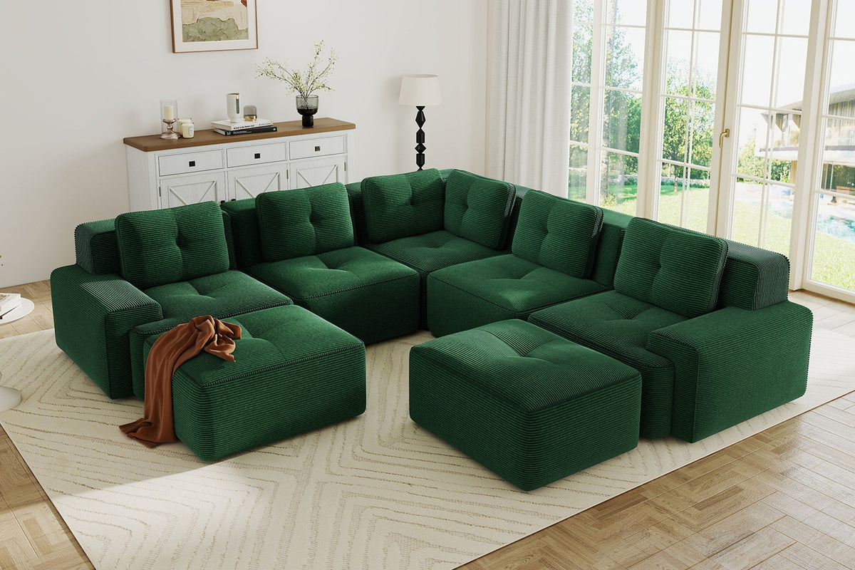 CORDELIA 116" 5-Seater Sectional with 2 Ottomans