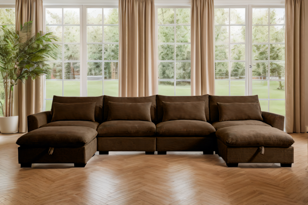 HARMONY 157&quot; 4-Seater Sofa with 2 Ottomans