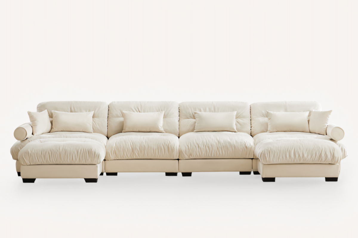 CLOUDIES 173&quot; 4 Seater Sofa with 2 Ottomans