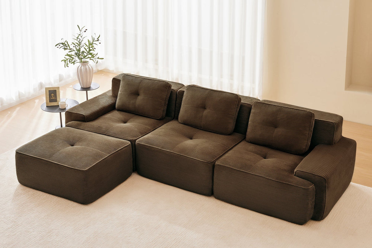 CORDELIA 117" 3-Seater Sofa with 1 Ottoman