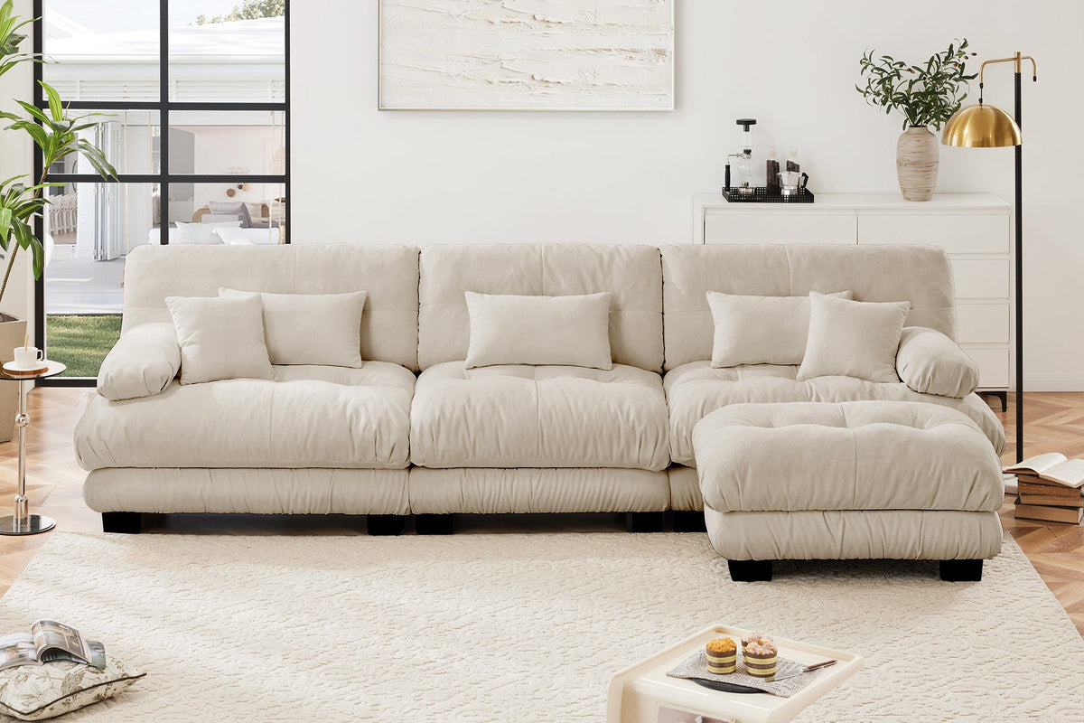 CLOUDIES 134" 3 Seater Sofa with 1 Ottoman