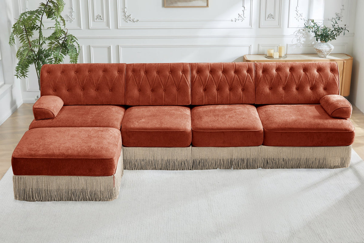 ELIZA 135" 4-Seater Sofa With 1 Ottoman
