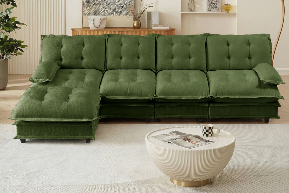 MARLOX 138" 4-Seater Sofa with 1 Ottoman