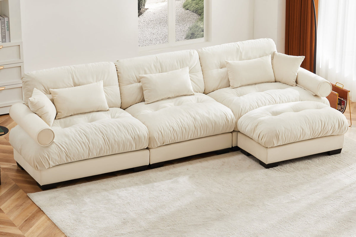 CLOUDIES 134&quot; 3 Seater Sofa with 1 Ottoman