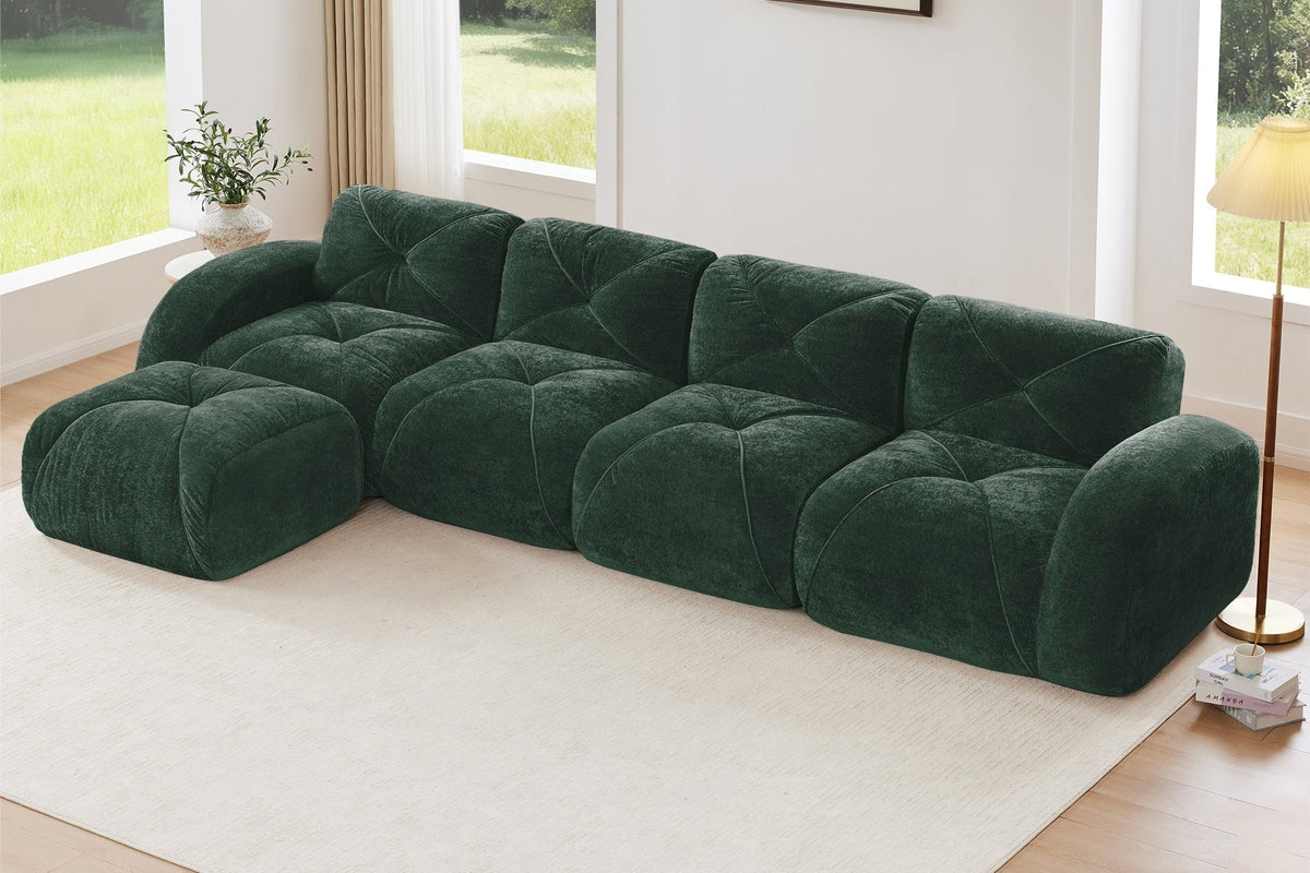 MYLO 140" 4-Seater Sofa with 1 Ottoman
