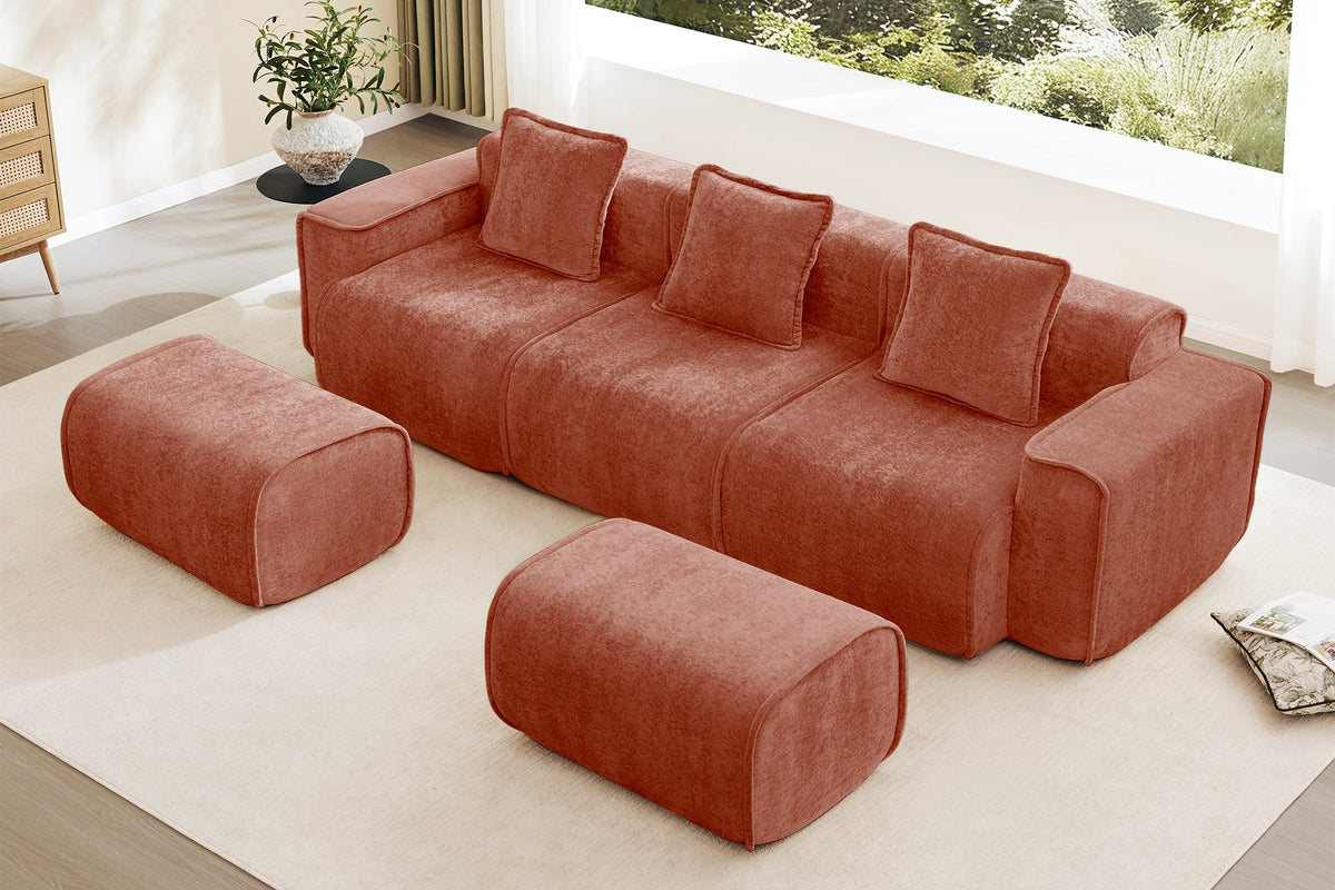 HARRISON 108" 3-Seater Sofa with 2 Ottomans