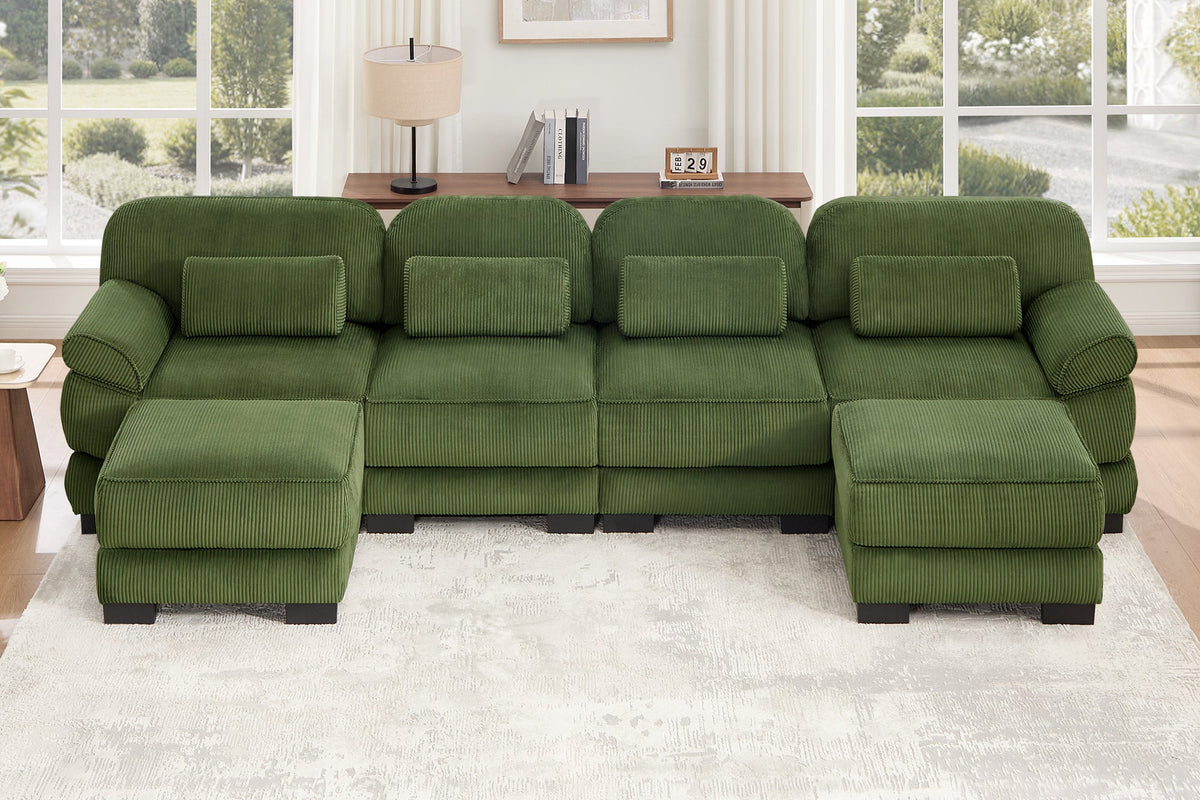 MASON 132" 4-Seater Sofa with 2 Ottomans
