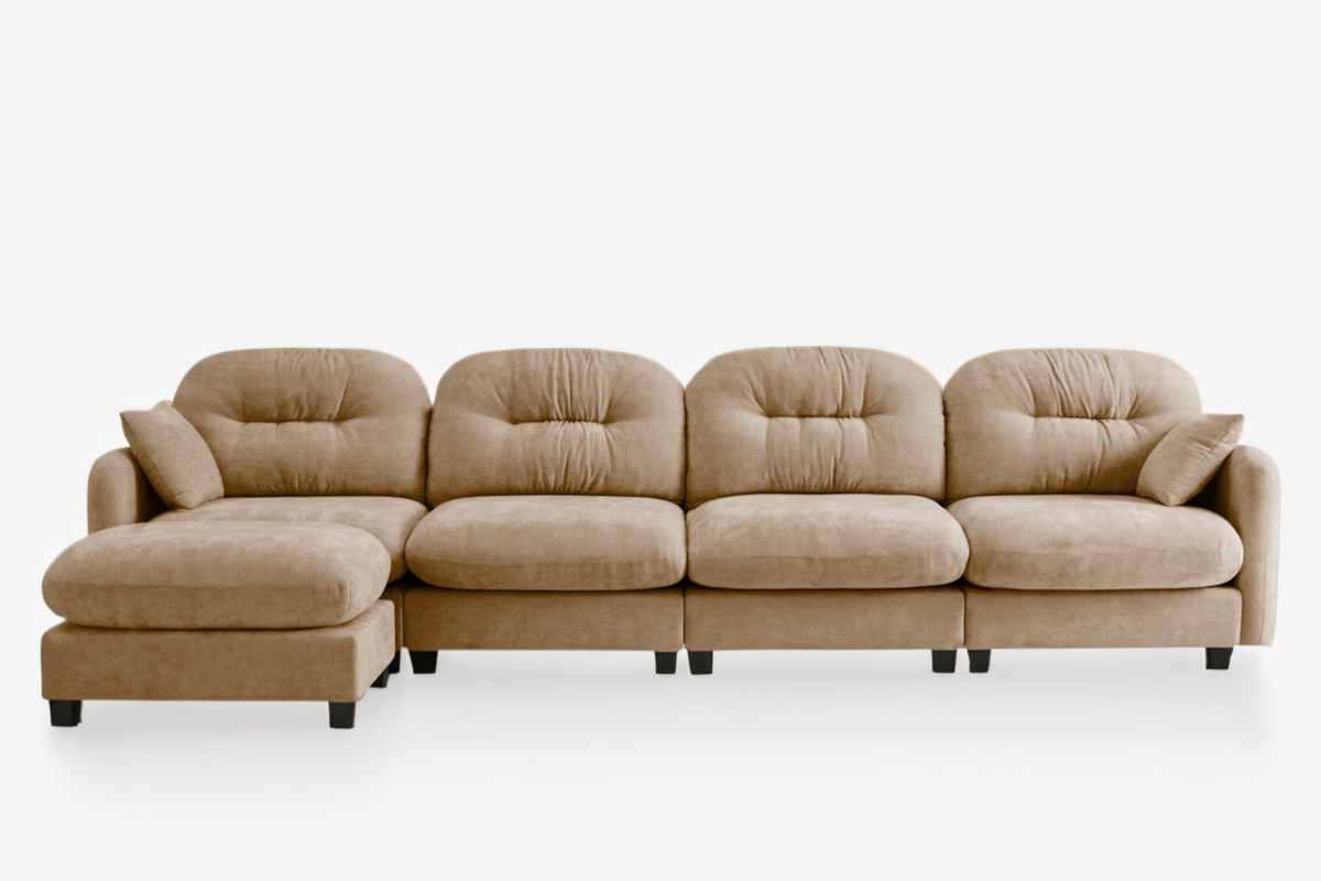 NUVIA 140&quot; 4 Seater Sofa with 1 Ottoman