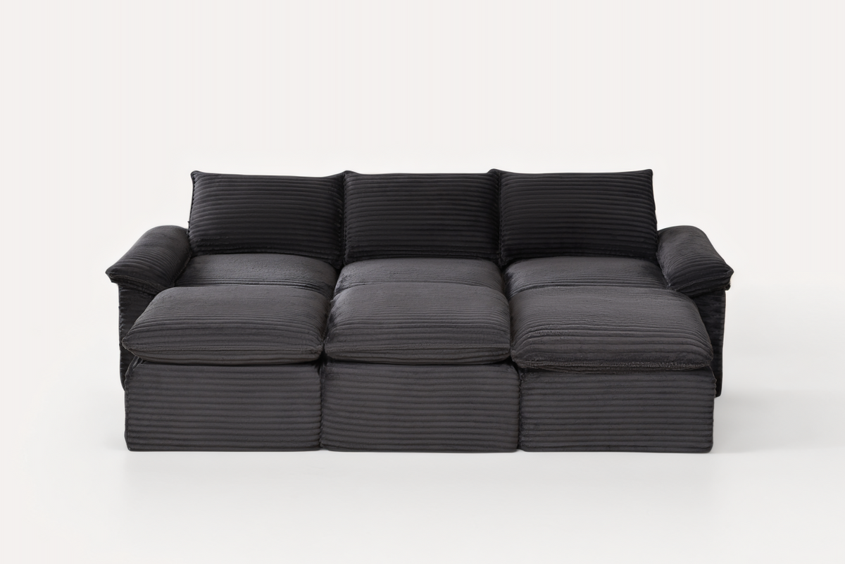 VELLO 111" 3-Seater Sofa with 3 Ottomans